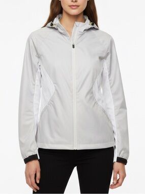 Storm Creek Waterproof Hooded Windbreaker M White‎ Silver Lightweight Jacket